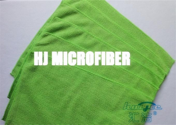 강한 흡수를 가진 녹색 폴리에스테/폴리아미드 큰 진주 자카드 직물 본 Microfiber 청소 피복
