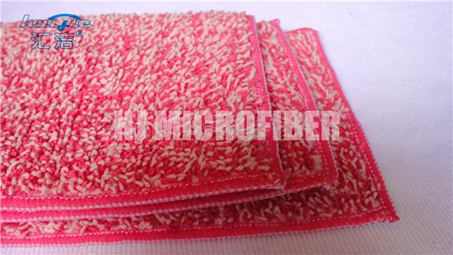 빨강은 털실 강선전도 Eco 가정 청소를 위한 친절한 Microfiber 젖은 Mop 패드를 염색했습니다
