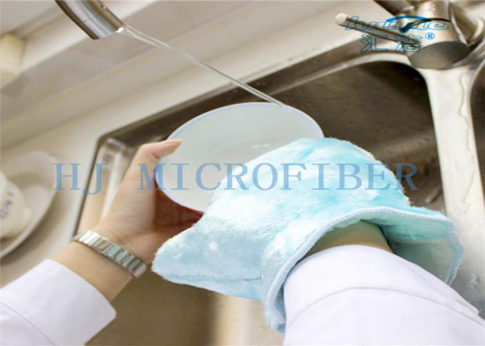부엌을 위한 Microfiber 세척 Mitt 장갑 좋은 조수는 청소를 접시에 담습니다