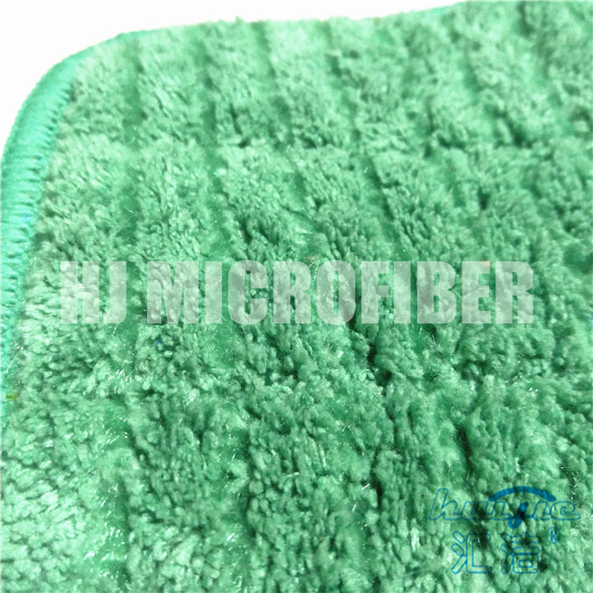 녹색 Microfiber 젖은 Mop PadsHard 철사에 의하여 당겨진 산호 양털은 젖은 mop 패드를 배관했습니다