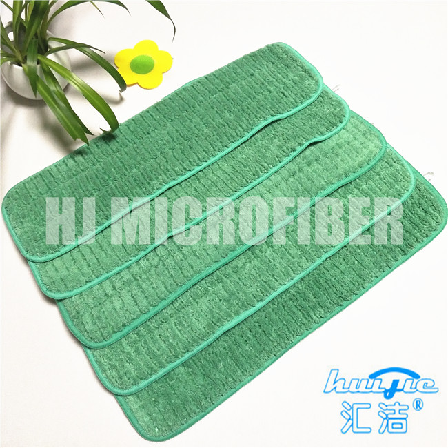 녹색 Microfiber 젖은 Mop PadsHard 철사에 의하여 당겨진 산호 양털은 젖은 mop 패드를 배관했습니다