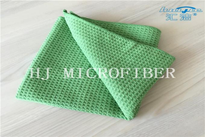 다기능 녹색 Microfiber Merbau 파인애플 격자 직물 청소 피복 수건