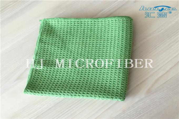 다기능 녹색 Microfiber Merbau 파인애플 격자 직물 청소 피복 수건