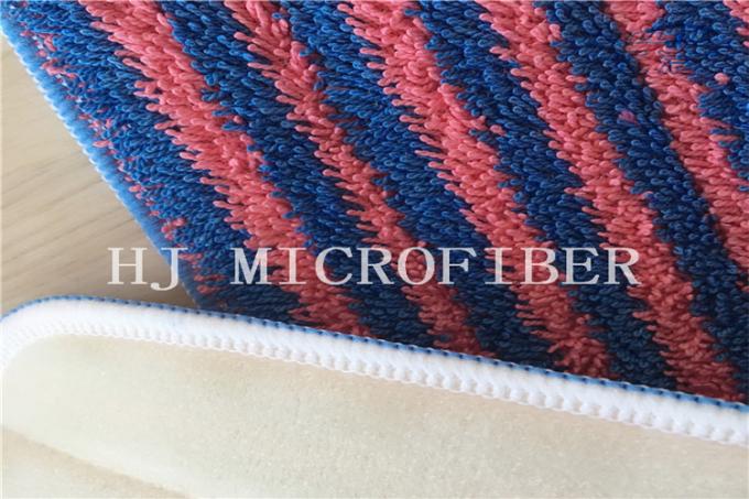 빨강과 파란 줄무늬 털실에 의하여 염색된 Microfiber는 가정 청소를 위한 직물 Mop 머리 Mop 보충 패드를 뒤틀었습니다