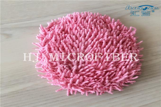 분홍색 색깔 Microfiber 작은 셔닐 실 둥근 모양 차 Cleanng 부속품 차 세척 공구