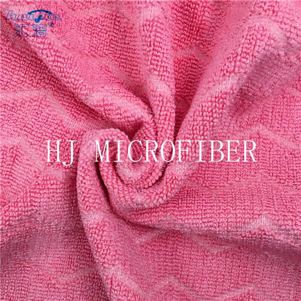 청소 피복을 위한 수박 빨간색 Microfiber 자카드 직물 직물을 사용하는