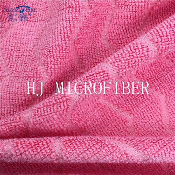 청소 피복을 위한 수박 빨간색 Microfiber 자카드 직물 직물을 사용하는