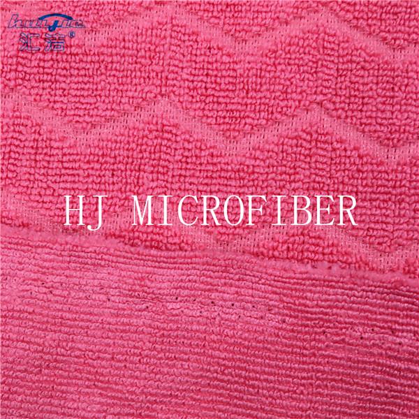 청소 피복을 위한 수박 빨간색 Microfiber 자카드 직물 직물을 사용하는