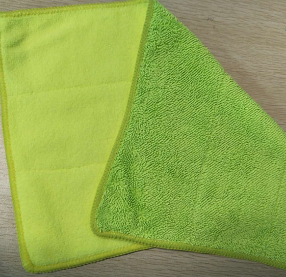 꼬이는 재결합 테리 직물 Microfiber 자루 걸레 25*35cm 480gsm를 녹색이 되십시오