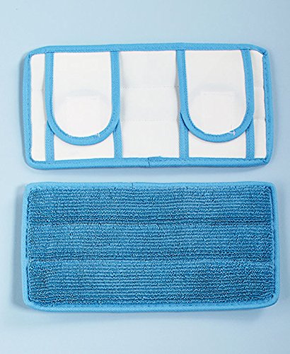 2개의 재사용할 수 있는 MOP 패드의 세트, 11" Microfiber 젖은 Mop 패드, 백색 화포를 가진 파란 강선전도 더미