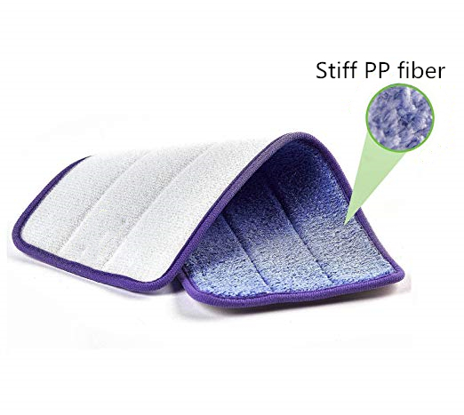 깊은 청결한 Microfiber 젖은 Mop 패드, 뻣뻣한 PP 섬유를 가진 수세미 Mop 패드, 매우 청소 힘 패드