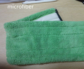 백색 벨크로 젖은 Mop 패드를 역행시키는 Microfiber 자루 걸레 13*51cm 겹 녹색 산호 양털