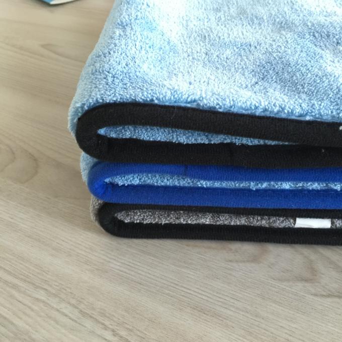 Microfiber Bordure 까만 가장자리를 가진 차 청소 피복을 위한 최고 두꺼운 산호 양털 직물 수건