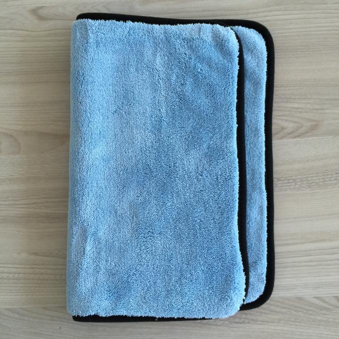 Microfiber Bordure 까만 가장자리를 가진 차 청소 피복을 위한 최고 두꺼운 산호 양털 직물 수건