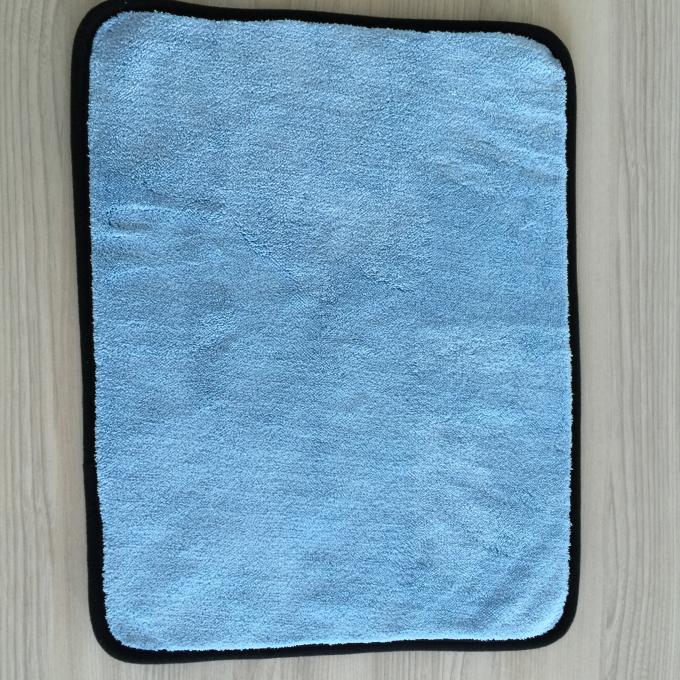 Microfiber Bordure 까만 가장자리를 가진 차 청소 피복을 위한 최고 두꺼운 산호 양털 직물 수건