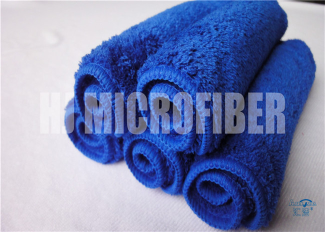 최고 흡수성 부엌을 위한 파란 색깔 손타월 Mixrofiber 산호 양털 수건