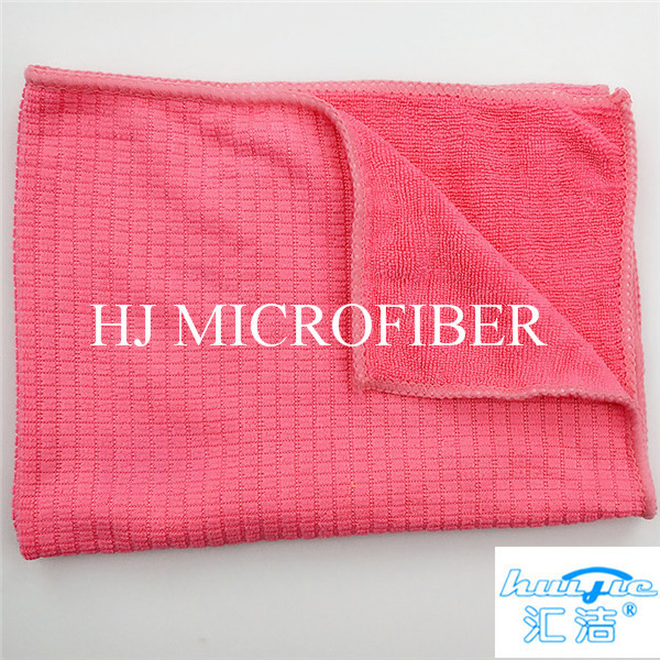 부엌 빨간색 16"를 위한 Microfiber 청소 피복 수건씨실에 의하여 뜨개질을 하는 피복 세척 공구