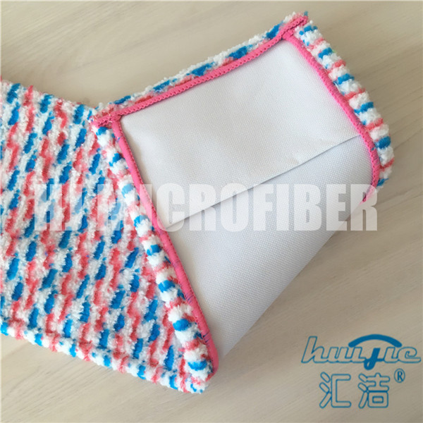 Microfiber 젖은 Mop는 자카드 직물 정연한 보충 주머니를 가진 젖은 mop 패드를 덧댑니다