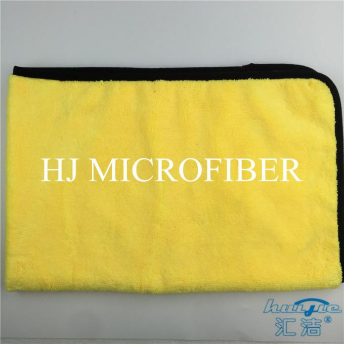 노란 색깔 Microfiber 차 깨끗한 수건을 위한 최고 두꺼운 산호 양털 직물 수건