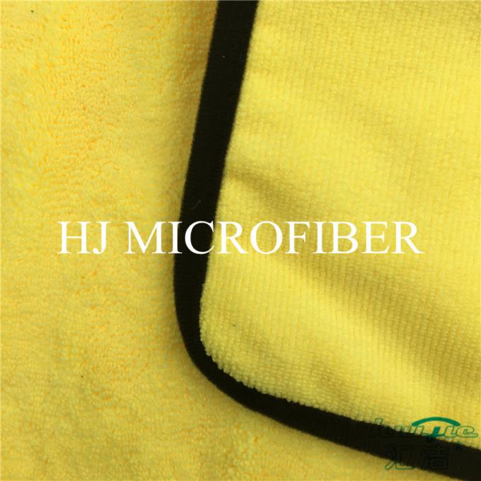 노란 색깔 Microfiber 차 깨끗한 수건을 위한 최고 두꺼운 산호 양털 직물 수건