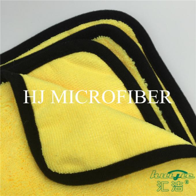 노란 색깔 Microfiber 차 깨끗한 수건을 위한 최고 두꺼운 산호 양털 직물 수건