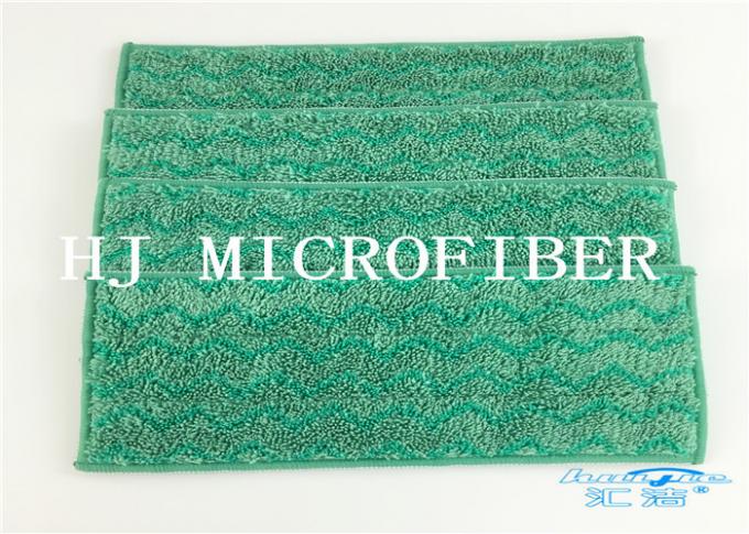 W는 자카드 직물 Microfiber 젖은 Mop 패드 80% 폴리에스테 20% 폴리아미드를 형성했습니다