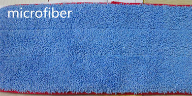 13 * 47 Microfiber 자루 걸레 파란 뒤트는 직물 빨강에 의하여 바느질되는 지면 청소