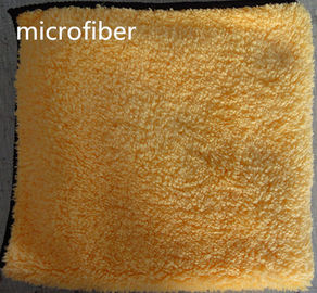 Microfiber 스포츠 수건 40*40cm 노란 300gsm를 청소하는 산호 양털 바느질 손