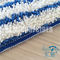 백색 혼합 파란 색깔 줄무늬 Microfiber 젖은 Mop 패드 편평한 보충물은 Huijie 공급자를 청소합니다